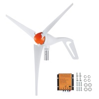 500W Wind Turbine Generator, 12V Wind Turbine Kit, 3-Blade Wind Power Generator with MPPT Controller, Adjustable Windward Direction & 2.5m/s Start Wind Speed, Suitable for Home, Farm, RVs,