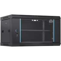 6U Wall Mount Network Server Cabinet, 15.5'' Deep, Server Rack Cabinet Enclosure, 200 lbs Max. Ground-mounted Load Capacity, with Locking Glass Door Side Panels, for IT Equipment, A/V