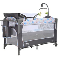 Baby Bassinet, 12-Level Height Adjustable Easy to Fold Portable Baby Bassinet