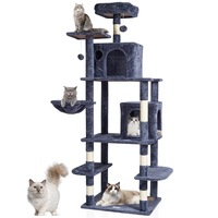 Cat Tree 174 cm Cat Tower with Cat Condos Sisal Scratching Post Dark Grey
