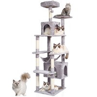Cat Tree 183 cm Cat Tower with 2 Cat Condos Scratching Post Light Grey