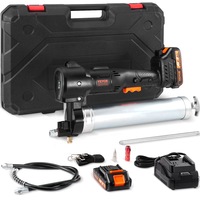 Cordless Grease Gun, 82.74Mpa, 990 mm Long Hose, Electric Grease Gun Kit Professional High Pressure Battery Powered Grease Gun with Carrying Case, Battery and Charger Included,