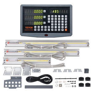 Digital Readout, 250 mm & 500 mm & 600 mm, Linear Scale 3 Axis DRO Display Kit with Support Rod Knife Holder Plate Transparent Watch Case Power Cord Watch Holder Butterfly Piece Screw