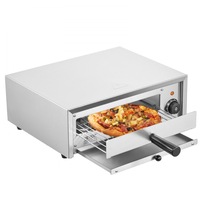 Electric Pizza Oven 12-inch 1500W 50-350℃ Temp Range Removable Crumb Tray