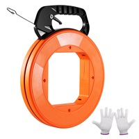 Fish Tape Wire Cable Line Puller 36.58 m 3 mm Steel with High Plastic Case