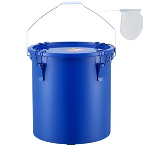 Fryer Grease Bucket, 22.7L/6Gal Oil Disposal Caddy Carbon Steel Fryer Oil Bucket with Rust-Proof Coating, Oil Transport Container with Lid, Lock Clips, Filter Bag for Hot Cooking Oil Filtering,