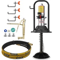 Grease Pump, 50:1 Pressure Ratio Air Operated Grease Pump with 3.88 m High Pressure Hose and Grease Gun, Pneumatic Grease Pump with Barrel Cap, Portable Lubrication Grease Pump 360° Gun