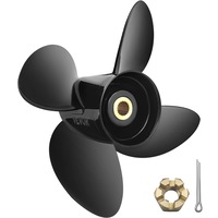 Outboard Propeller, Replace for OEM 3587522, 4-Blade 14 1/4\" x 19\" Pitch Aluminium Boat Propeller, Compatible with Volvo Penta SX Drive All Models, with 19 Tooth Splines,