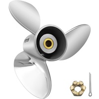 Outboard Propeller, Replace for OEM 3860709, 3-Blade 14.5\" x 21\" Pitch Steel Boat Propeller, Compatible with Volvo Penta SX Drive All Models, with 19 Tooth Splines,