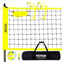 Outdoor Portable Volleyball Net System, Adjustable Height Steel Poles, Professional Volleyball Set with PVC Volleyball, Pump, Carrying Bag, Heavy Duty Volleyball Net for Backyard, Beach,