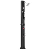 Outdoor Solar Heated Shower, 40L Poolside Shower Kit with 2 Shower Head and Foot Shower Tap, Handheld/Hanging Two Modes Fast Assembly W/ Pre-Drilled Hole for Outdoor Backyard Poolside Beach