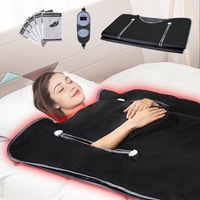 Sauna Blanket for Detoxification, Portable Far Infrared Sauna for Home, Oxford Sauna Bag w/ Arm Holes & Carbon Fiber Heating, 1-6 Level Adjustable Temp 35-80°C, 5-60 Minutes Timer,