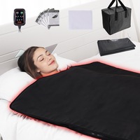 Sauna Blanket for Detoxification, Portable Far Infrared Sauna for Home, PU Sauna Bag w/ Therapy Stones & Carbon Fiber Heating, 1-6 Level Adjustable Temp 35-85°C, 1-60 Minutes Timer,