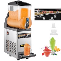 Slush Frozen Drink Machine, 15L Tank Commercial Margarita Machine, 500W Stainless Steel Margarita Slush Maker, Temperature Slush 16°F to 32°F Drink Maker, Perfect for Restaurants Cafes
