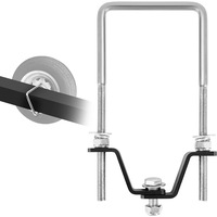 U-Bolt Spare Tire Carrier, Zinc Plated Spare Tire Holder Bracket with Lock, 160 lbs Capacity, Fits Most 4 & 5 Lugs Wheels on 4", 4.5", 5" Bolt Patterns, for Trailer Tongue, Marine