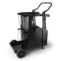 Welding Cart, 2-Tier Heavy Duty Welder Cart with Anti-Theft Lockable Cabinet, 265LBS Weight Capacity, 360° Swivel Wheels, Tank Storage Safety Chains, Welding Cabinet for TIG, ARC, Plasma