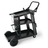 Welding Cart, 3-Tier Welder Cart Heavy Duty with 400 Lbs Weight Capacity, 360° Swivel Wheels, Tank Storage Safety Chains, Rolling MIG Welder Cart for TIG, ARC, MMA, Plasma Cutter Welding