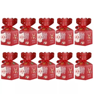 10x Christmas Gift Box Wrapping Bag Candy Boxes Party Favour Present Red