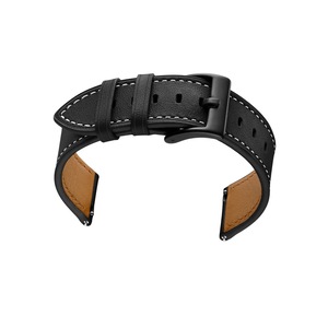 Black Genuine Leather Classic Quick Release Watch Band Wristband 20mm