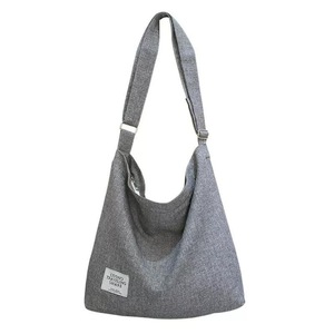 Grey Ladies Shoulder Bag Canvas Handbag Hobo Tote Purse Travel Messenger