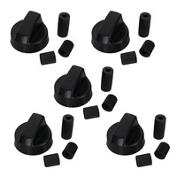 Knobs with Adaptors D Shaft Inserts 5 Sets Universal Electrical Gas Stove Oven