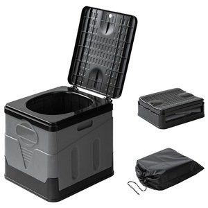 Potty Commode Bucket Seat Travel Bag Portable Folding Camping Toilet Outdoor 20L
