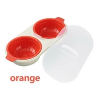 Sandwich Breakfast Cooker Egg Poacher Microwave Oven Kitchen Novelty Orange