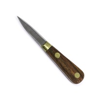 Laguiole Jean Neron Oyster Knife - Wooden Handle with Brass Bolster