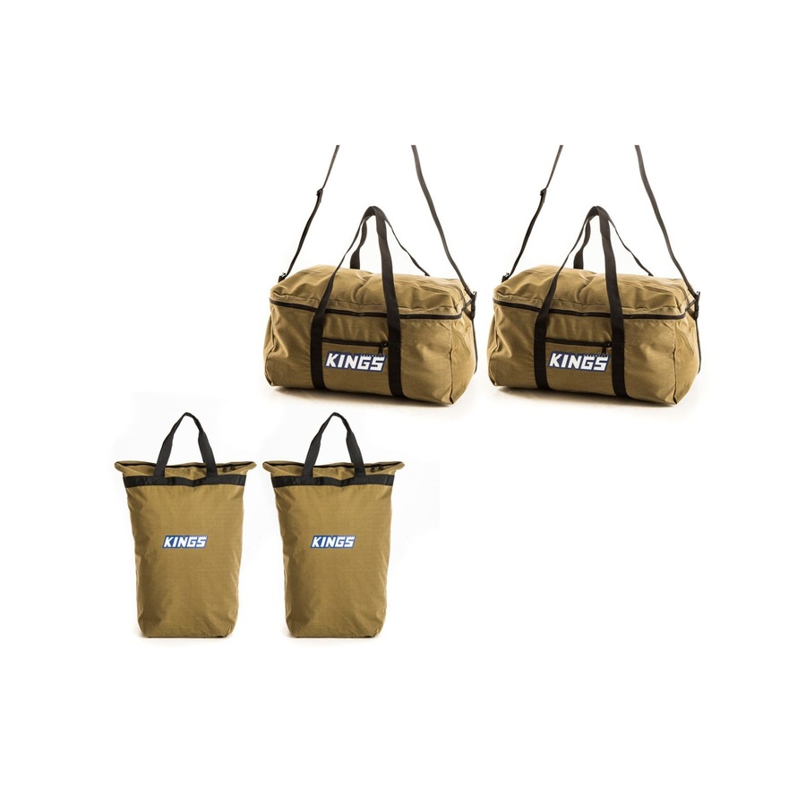 Kings 2x Travel Canvas Bag + 2x Kings Doona/Pillow Canvas Bag