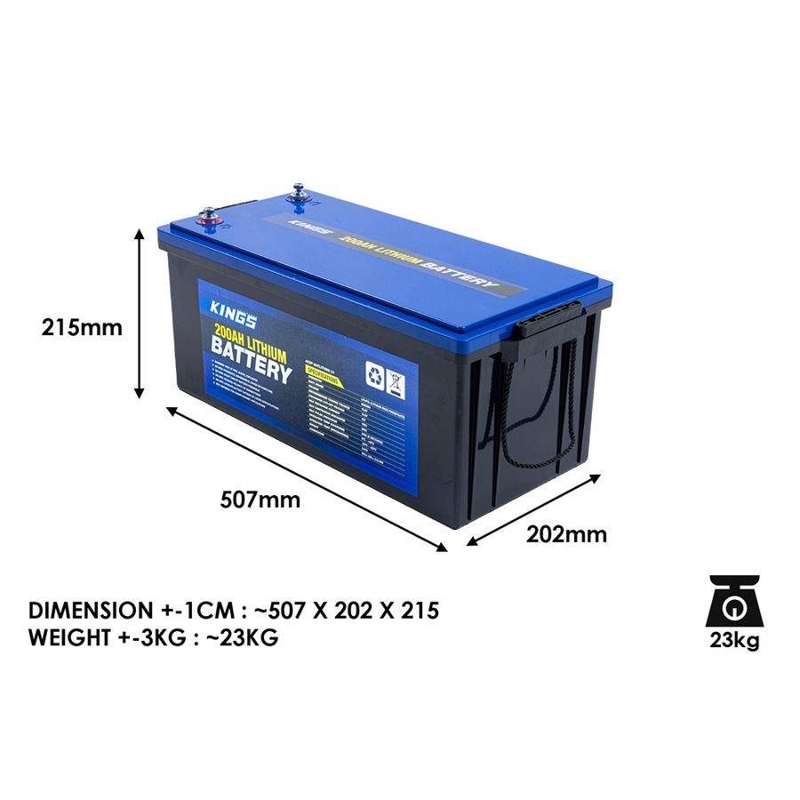 Adventure Kings 200Ah Lithium Battery Prismatic Cell + Solar Extension Lead - 6 Metre