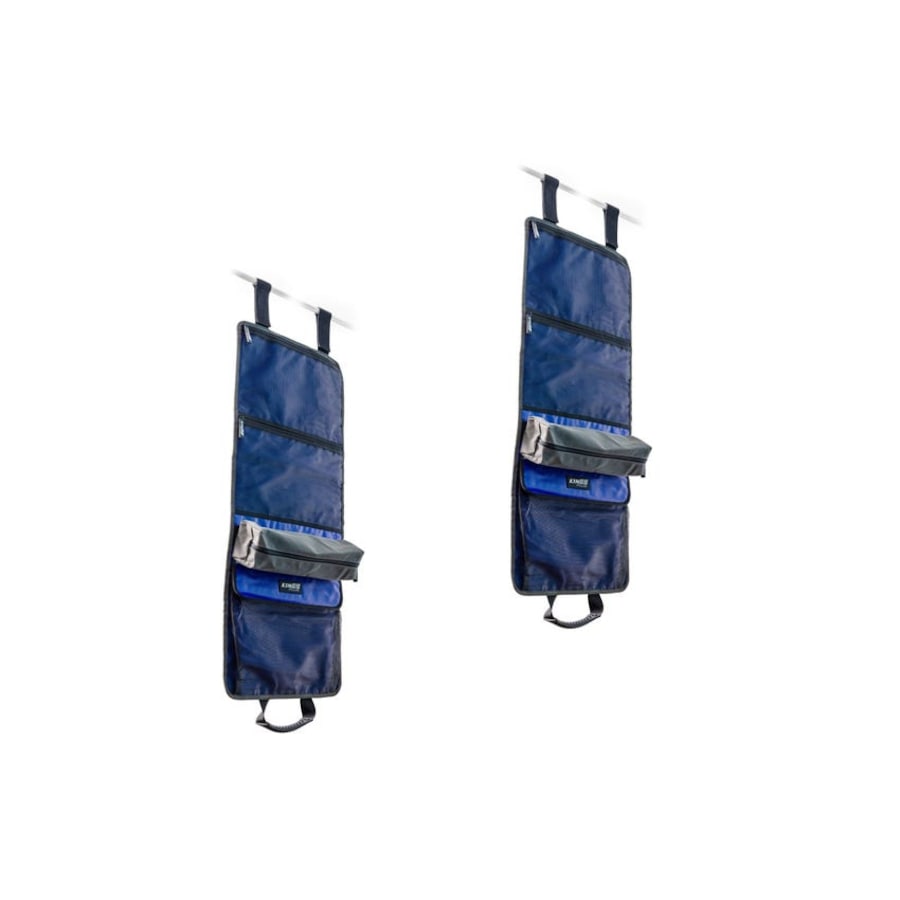 2 x Kings Plus Hanging Camp Caddy - 5 Separate Compartments - 370GSM Grey Canvas