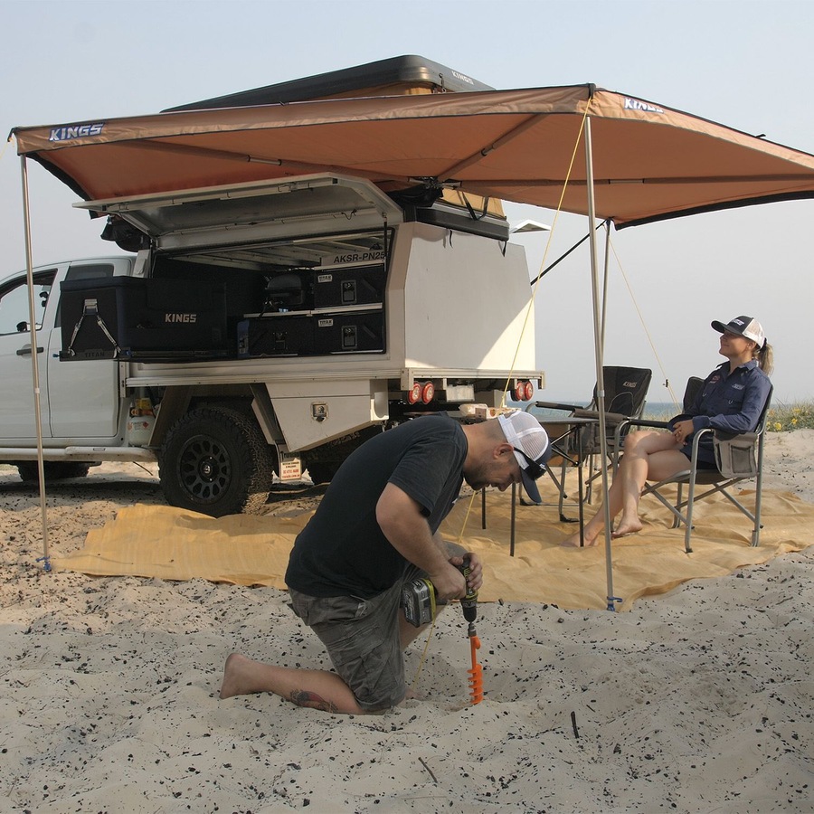 4x Ground Grabba Lite Sand Pegs for Camping awning, swag, tent, tarp or gazebo