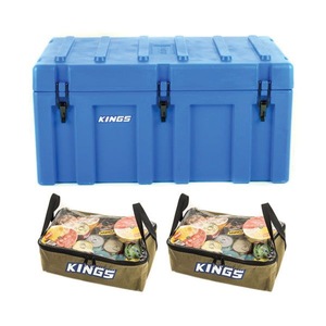 Adventure Kings 156L Storage Box + 2x Clear Top Canvas Bag Storage Organisation