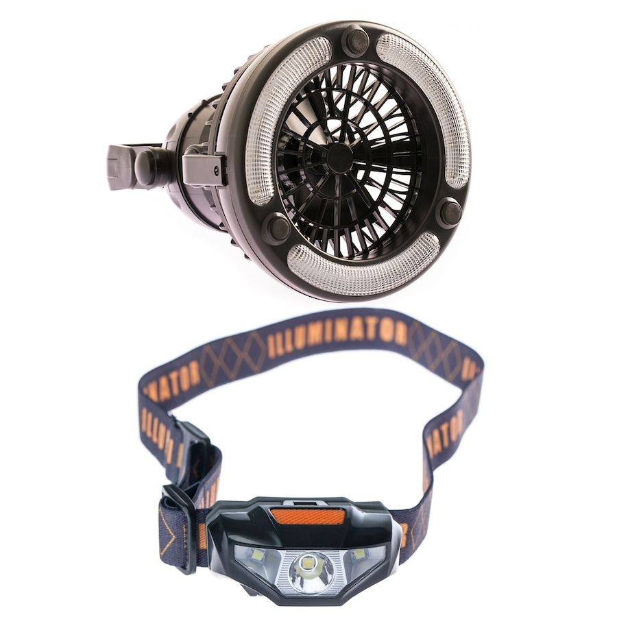 KINGS 2in1 LED Light & Fan + LED Head Torch 70m range