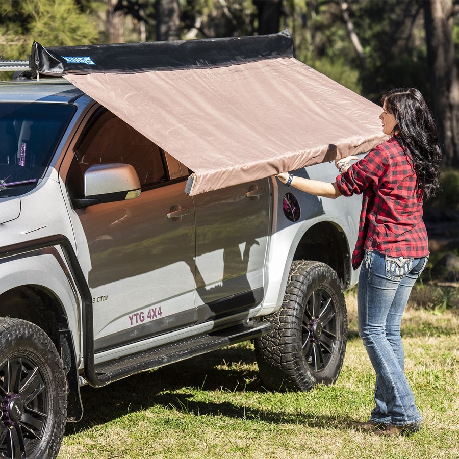 Adventure Kings 2x2.5m Car Side Awning Waterproof + Awning Mounting Brackets