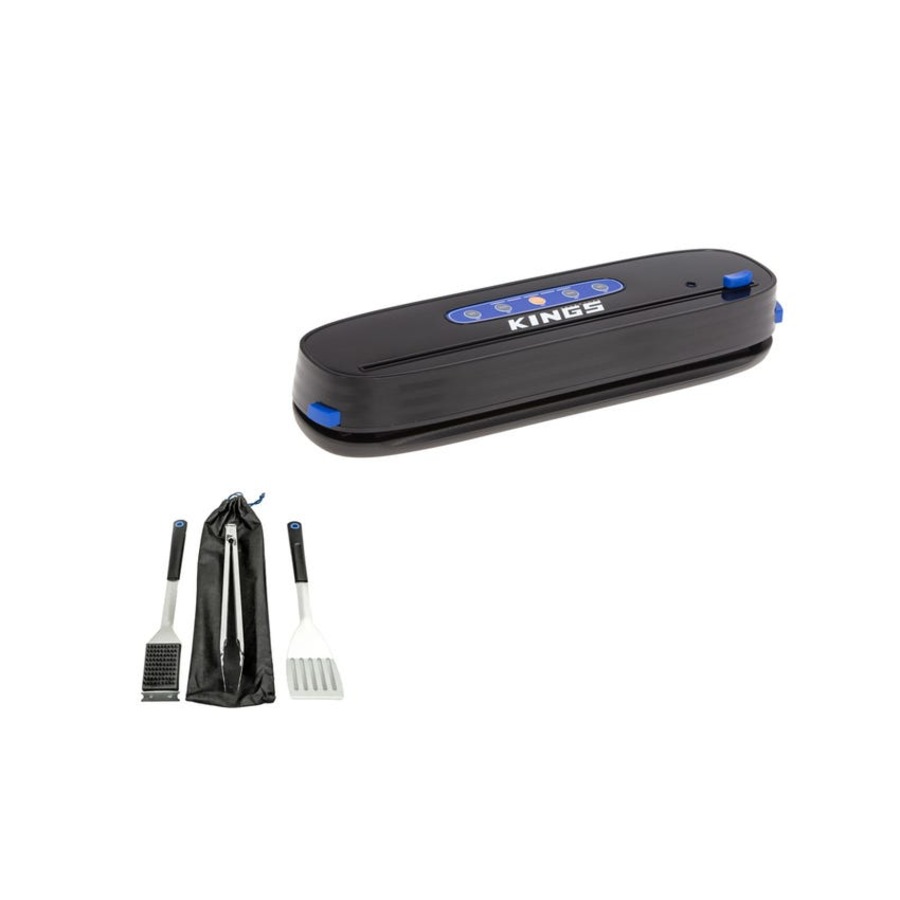 Adventure Kings Camping Home Vacuum Sealer + Stainless Steel BBQ Tool Set Picnic