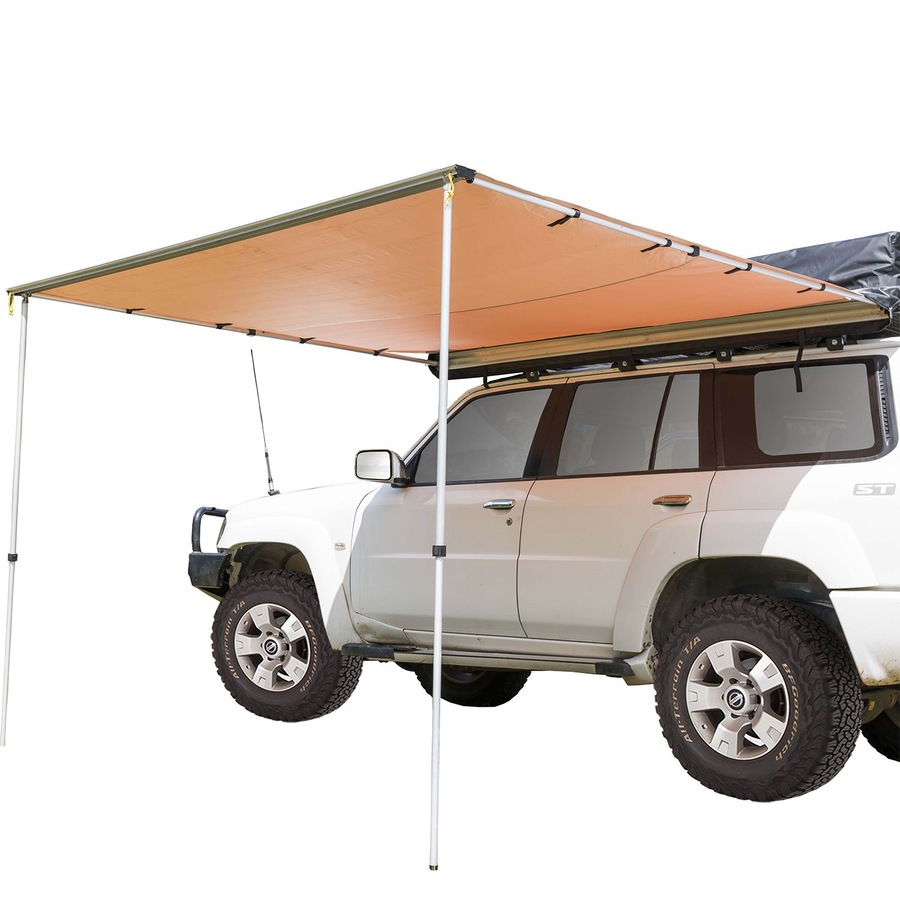 Adventure Kings Car Side Awning 2.5x2.5m + Illuminator 4 Bar Camping Light Kit