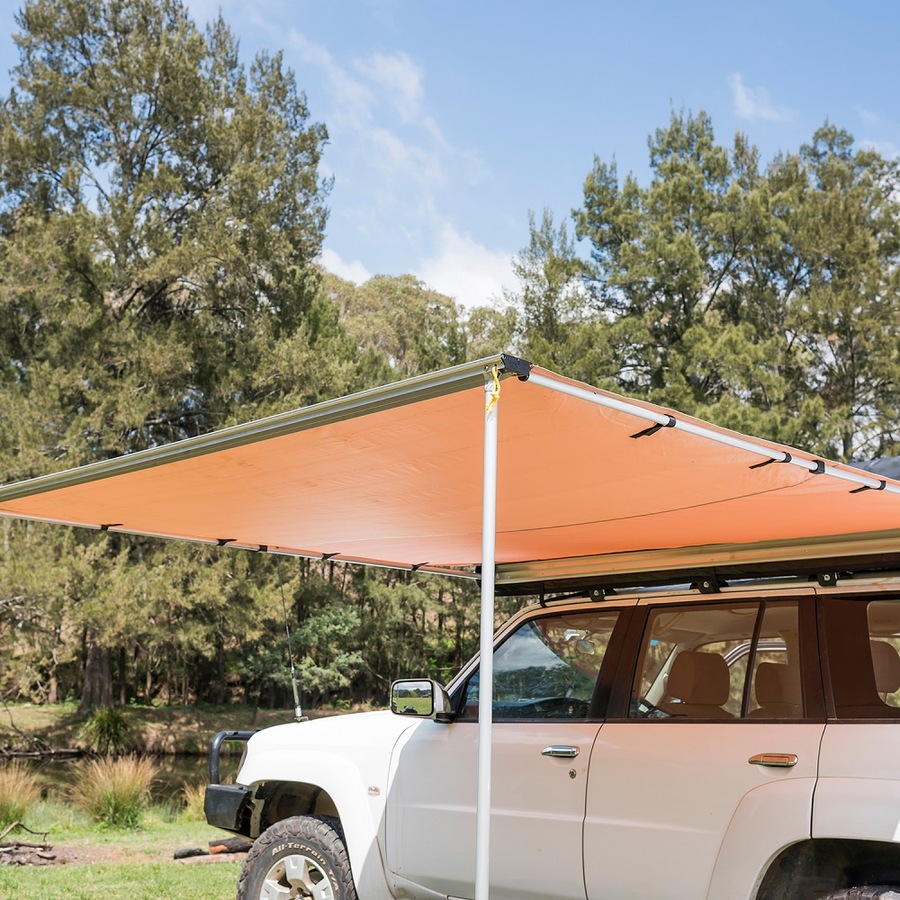 Adventure Kings Car Side Awning 2.5x2.5m + Illuminator 4 Bar Camping Light Kit