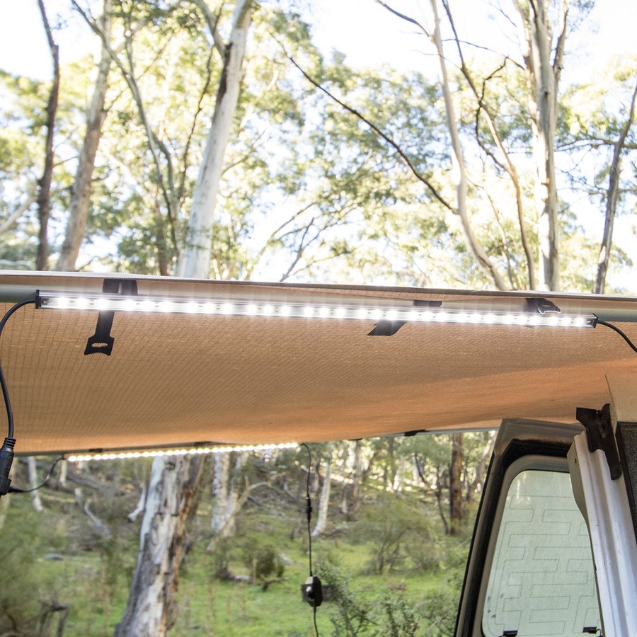 Adventure Kings Car Side Awning 2.5x2.5m + Illuminator 4 Bar Camping Light Kit
