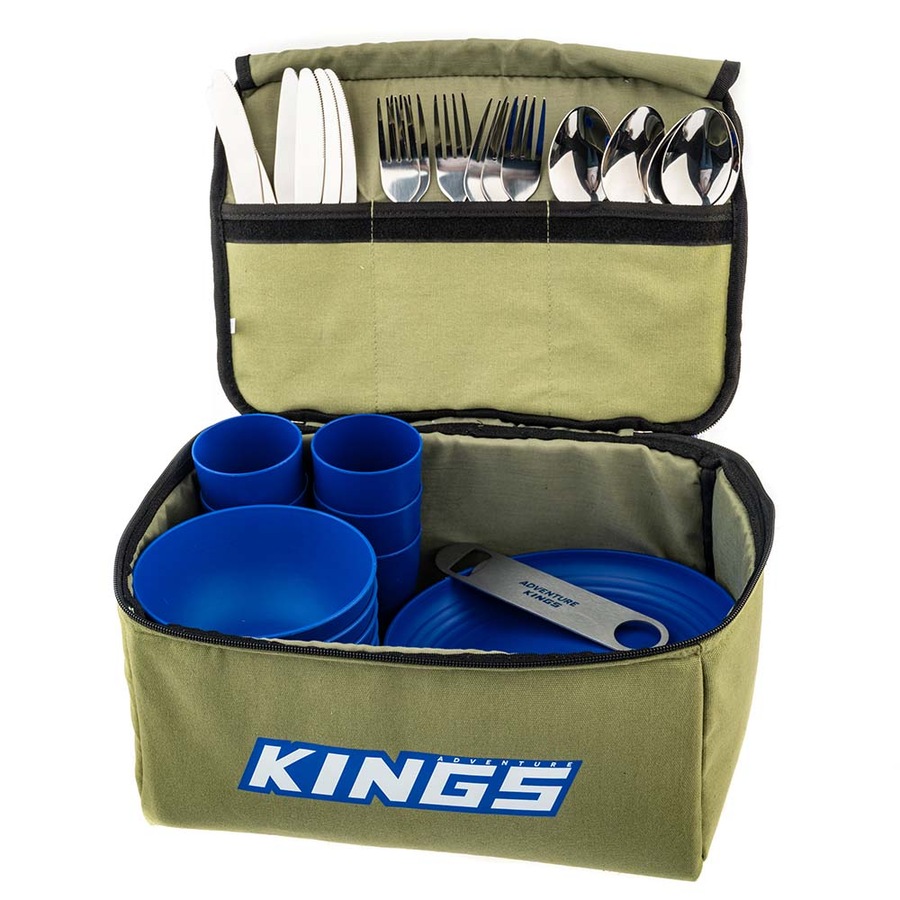 Adventure Kings Cast Iron Cooking Set + 37 Piece Six-Person Camping Picnic Set