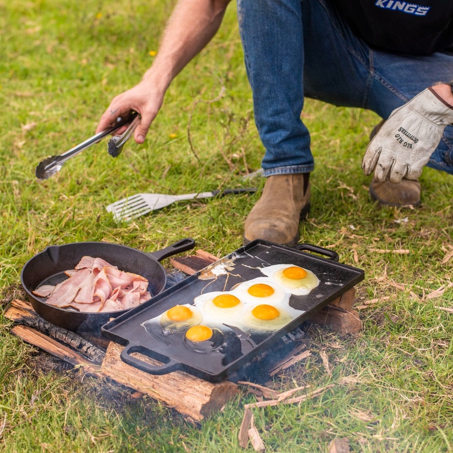 Adventure Kings Cast Iron Cooking Set + 37 Piece Six-Person Camping Picnic Set