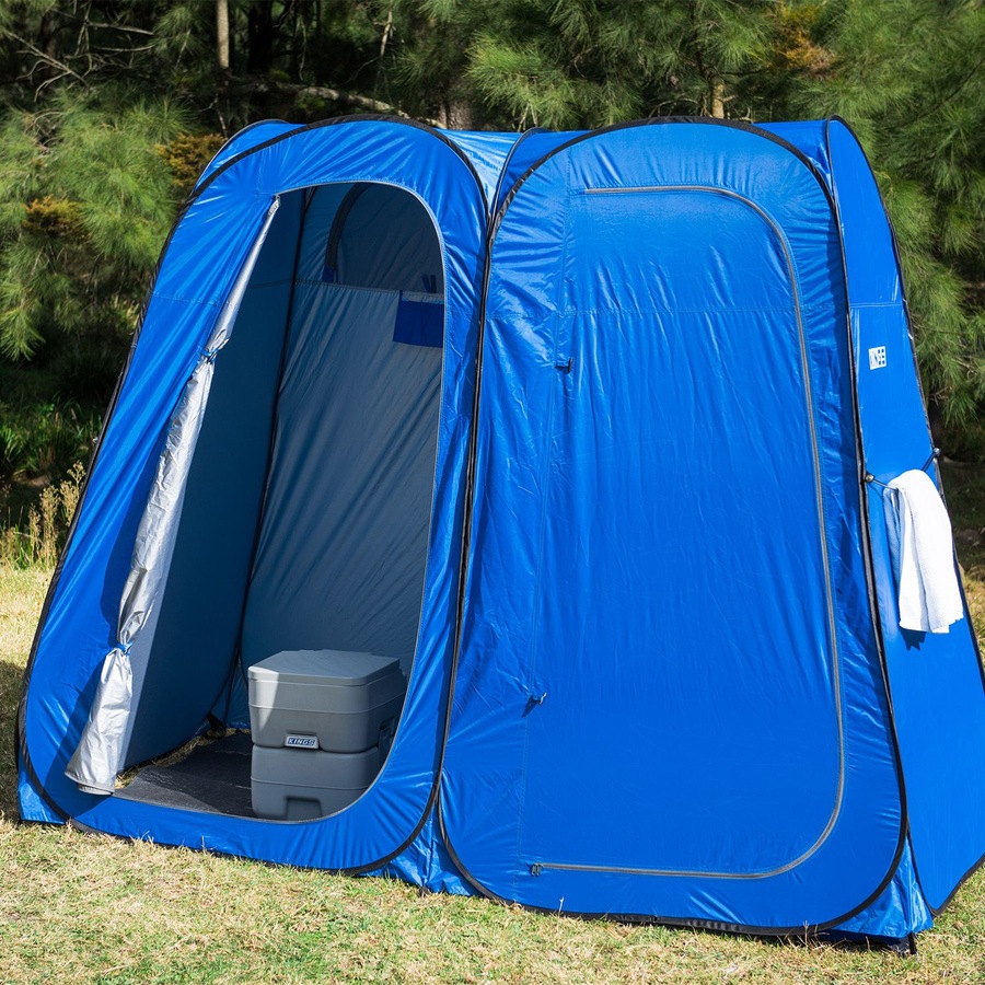 Adventure Kings Double Ensuite Shower Tent + Illuminator LED Head Torch Camping
