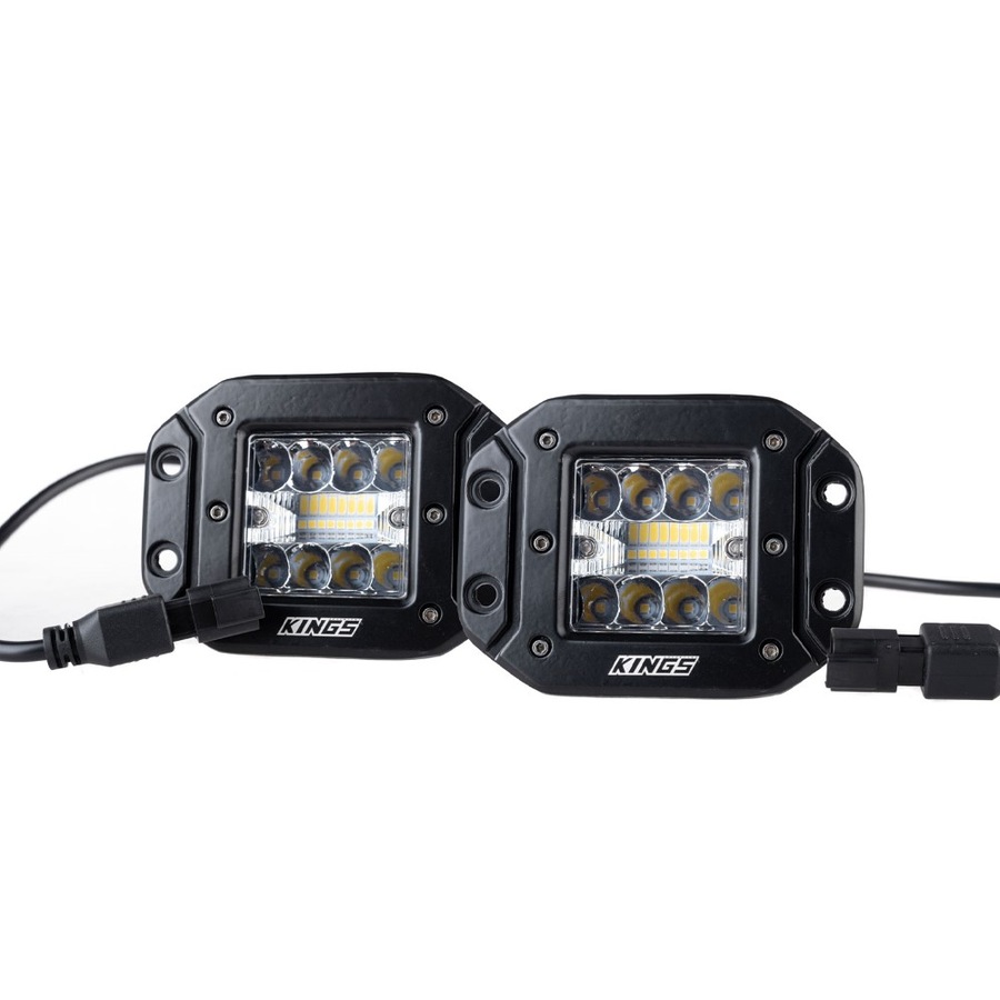Adventure Kings Flush Mount Work Lights (Pair) Ute Tub Rack + Wiring Harness