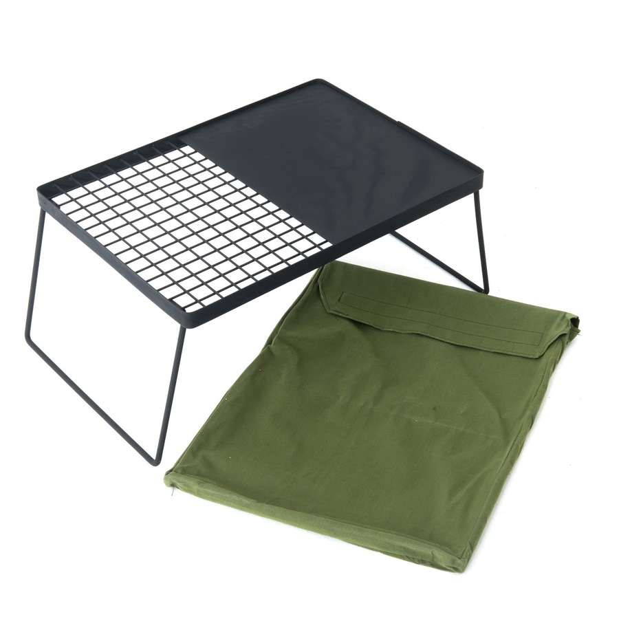 Adventure Kings Folding Camp Fire BBQ Plate + LED Head Torch Light Camping 4WD