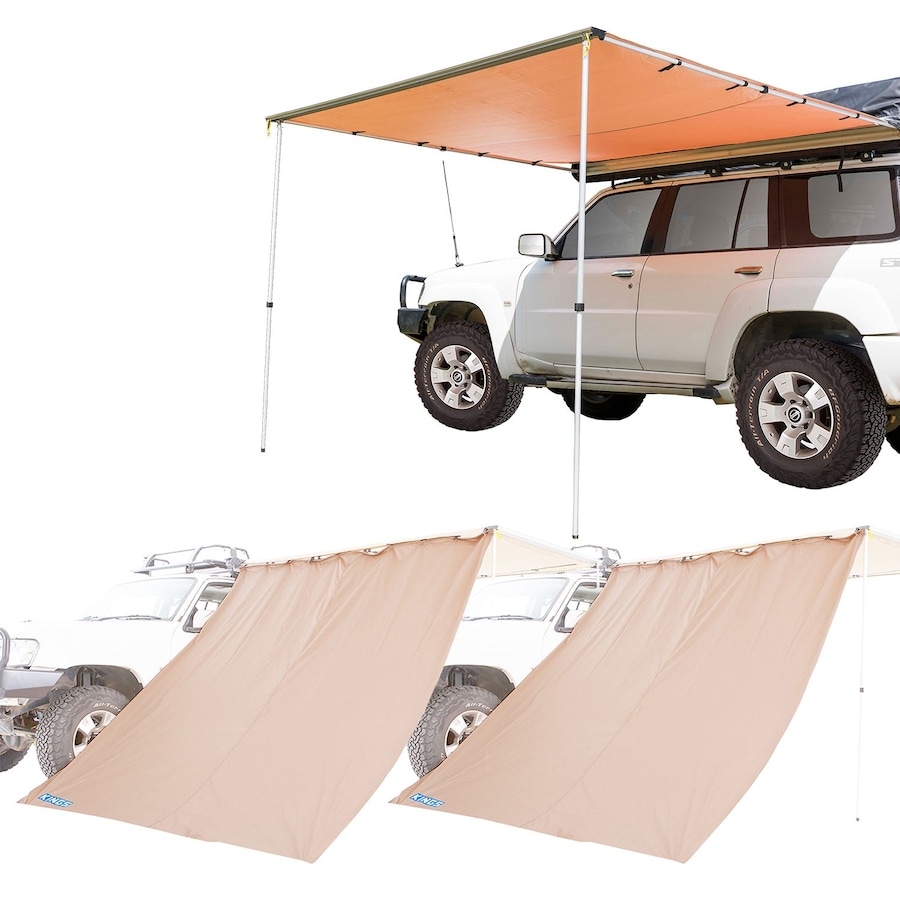 Adventure Kings Side Awning 2.5x2.5m + 2x Side Wall Camping Outdoor Waterproof