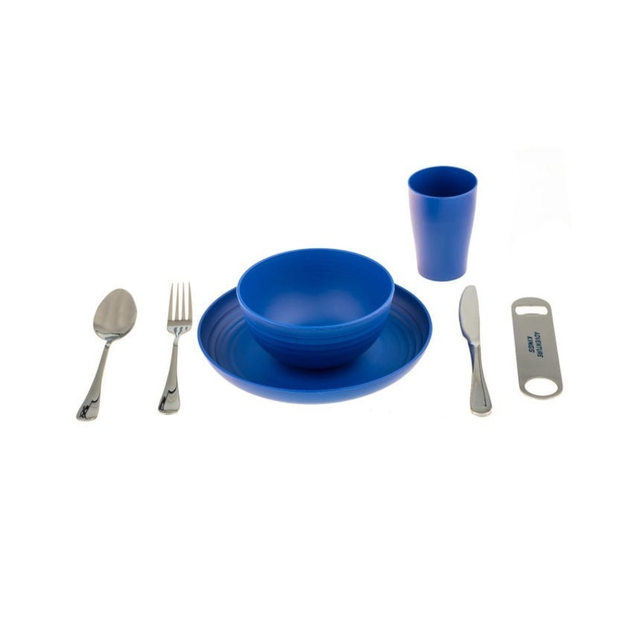 Aluminium Roll Up Camping Table + Camping Kettle + COOK POT SET + Picnic Set - 37 Piece