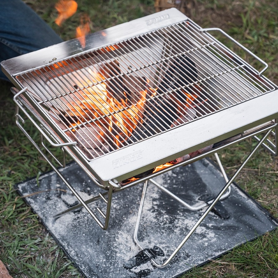 Adventure Kings Folding Fire Pit + Fire Pit Grill + Kettle