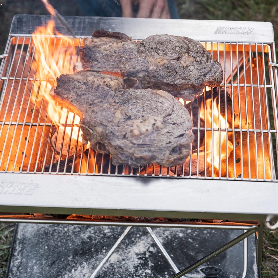 Adventure Kings Folding Fire Pit + Fire Pit Grill + Kettle