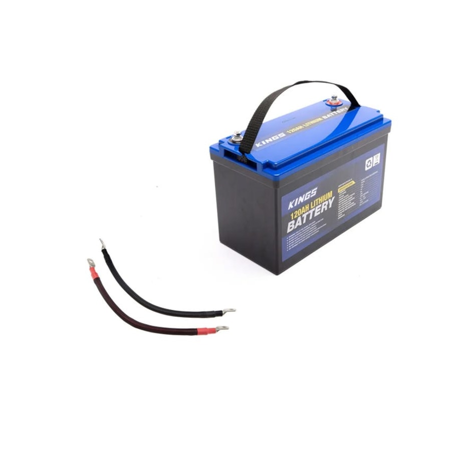Kings 120Ah Lithium Battery 3yr Warnty+ 350mm - 1AWG Linking Cables
