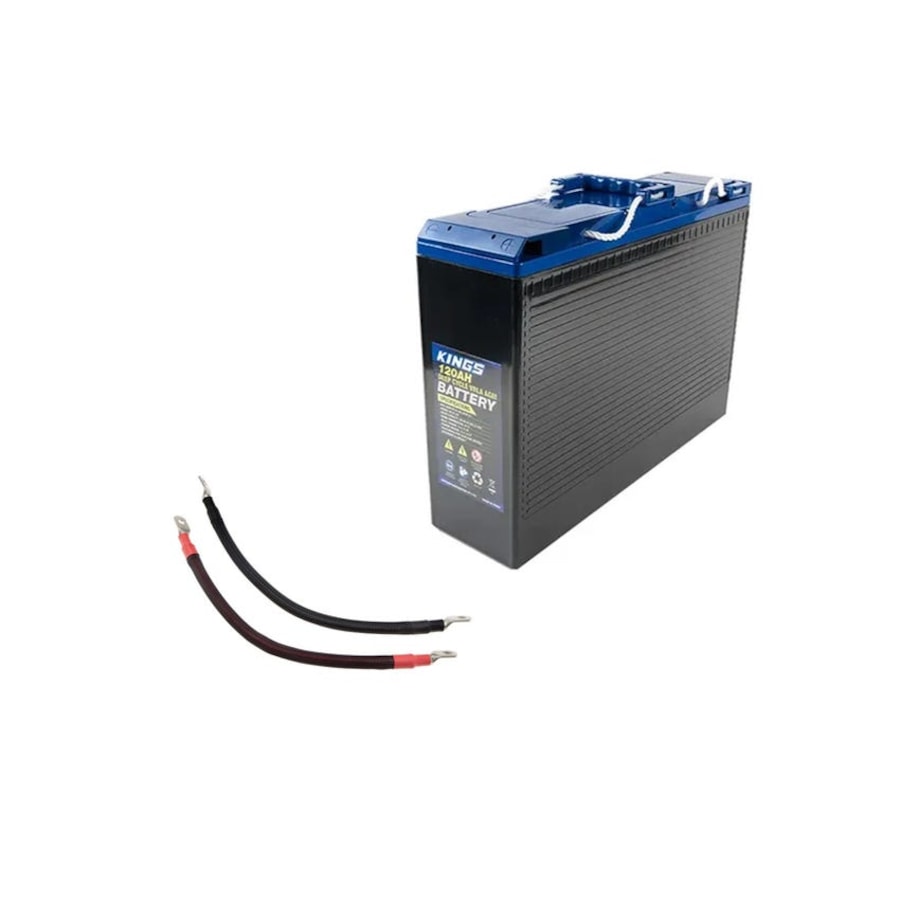 Kings 120AH Slimline AGM Battery 12V + 350mm - 1AWG Linking Cables